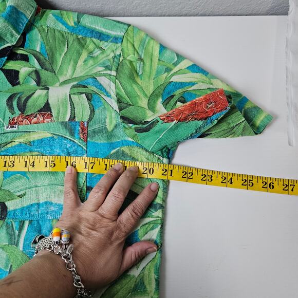 Hurley Mens Sz Small Classic Fit Tropical Button-Up Shirt Toucan & Pineapple - Picture 7 of 8